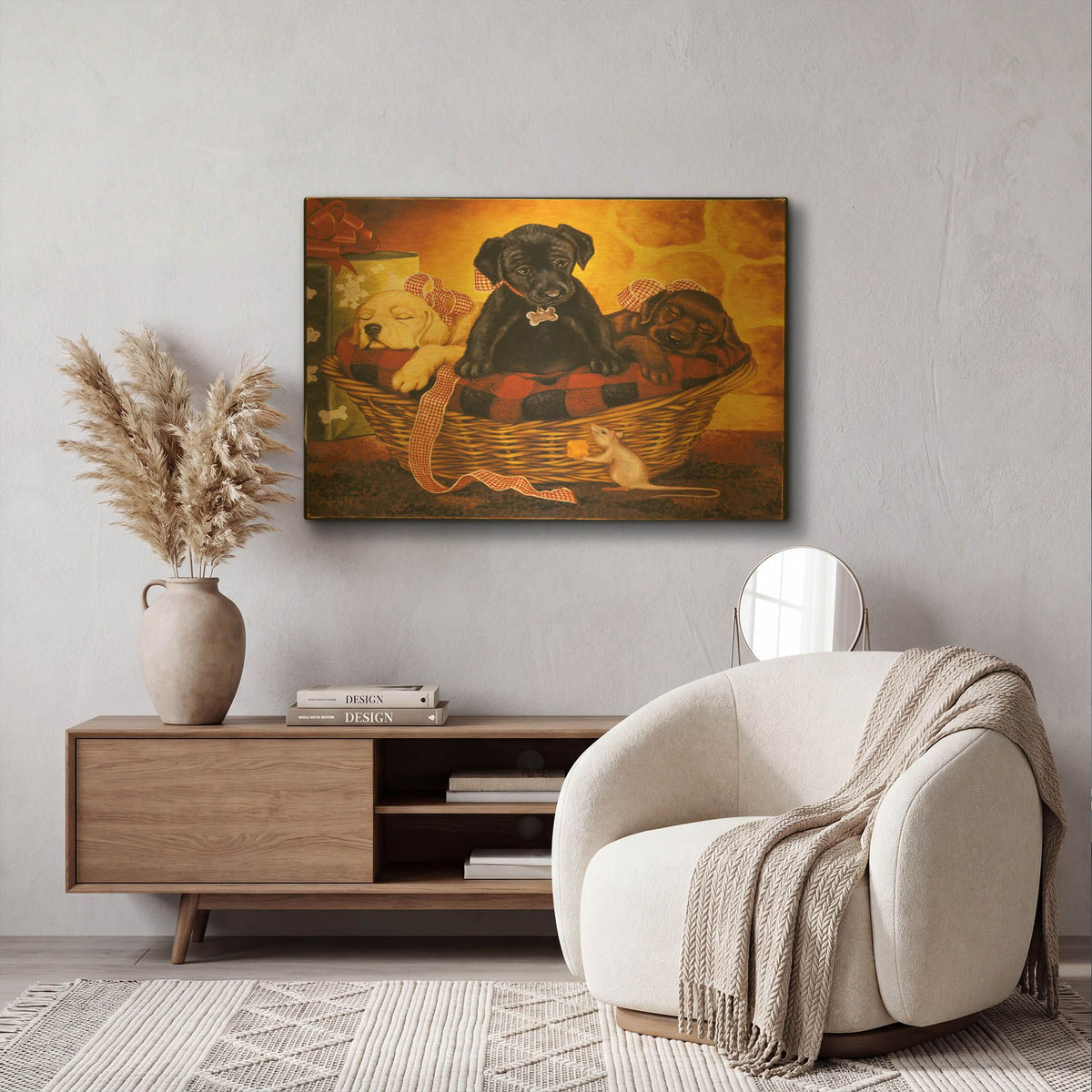 'Lab Basket' By Christopher Nick Gold Metal Wall Art