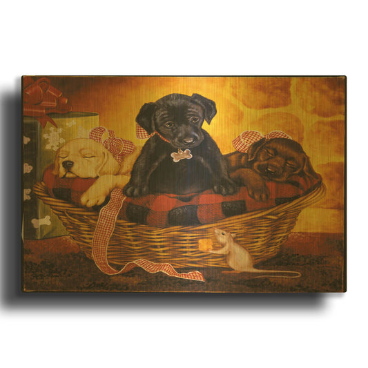 'Lab Basket' By Christopher Nick Gold Metal Wall Art