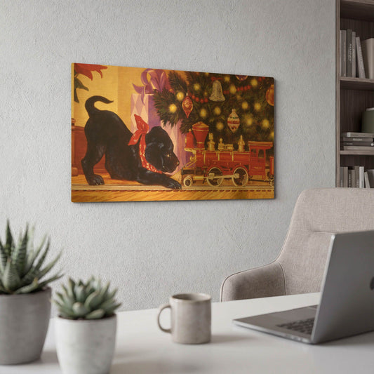 'Lab XMAS' By Christopher Nick Gold Metal Wall Art