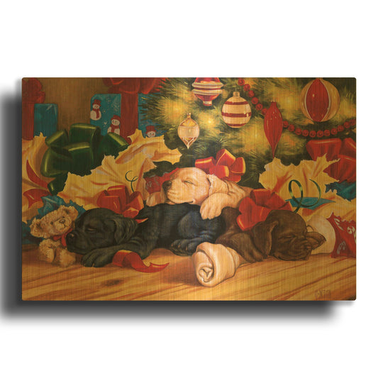'Labs Sleep' By Christopher Nick Gold Metal Wall Art