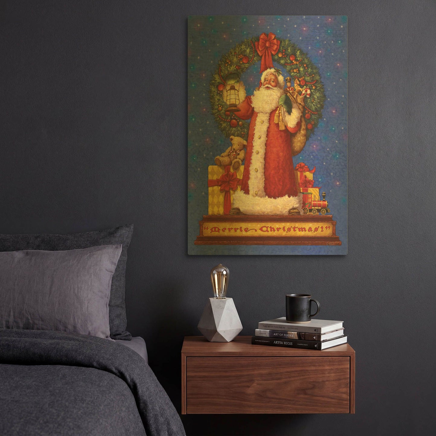 'Victorian Santa' By Christopher Nick Gold Metal Wall Art