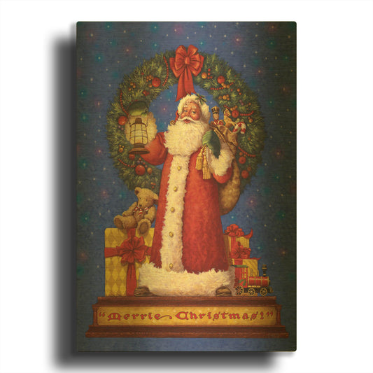 'Victorian Santa' By Christopher Nick Gold Metal Wall Art