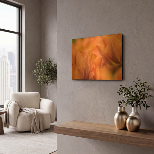 'Orange Tulips' By Cora Niele Gold Metal Wall Art