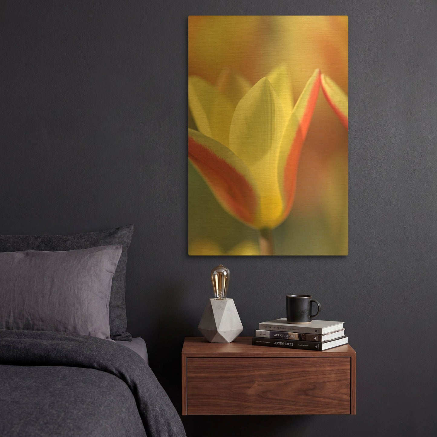 'Tulip Tinka' By Cora Niele Gold Metal Wall Art