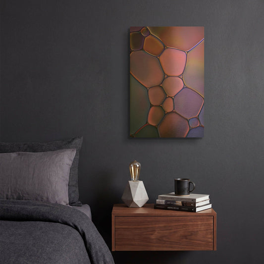 'Purple Stained Glass' By Cora Niele Gold Metal Wall Art