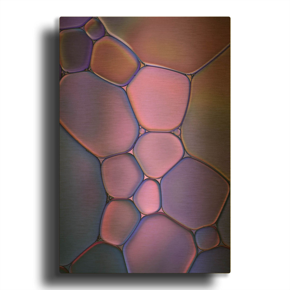 'Purple Stained Glass' By Cora Niele Gold Metal Wall Art
