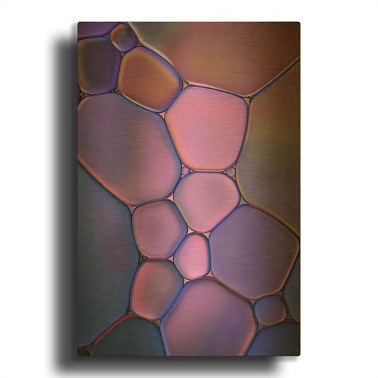 'Purple Stained Glass' By Cora Niele Gold Metal Wall Art