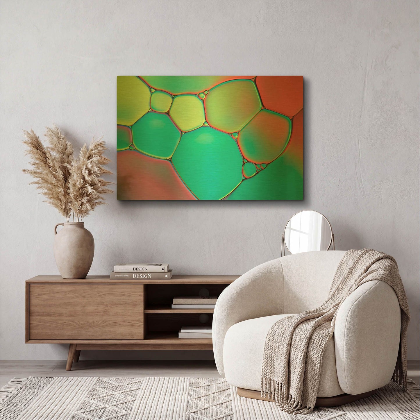 'Stained Glass III' By Cora Niele Gold Metal Wall Art