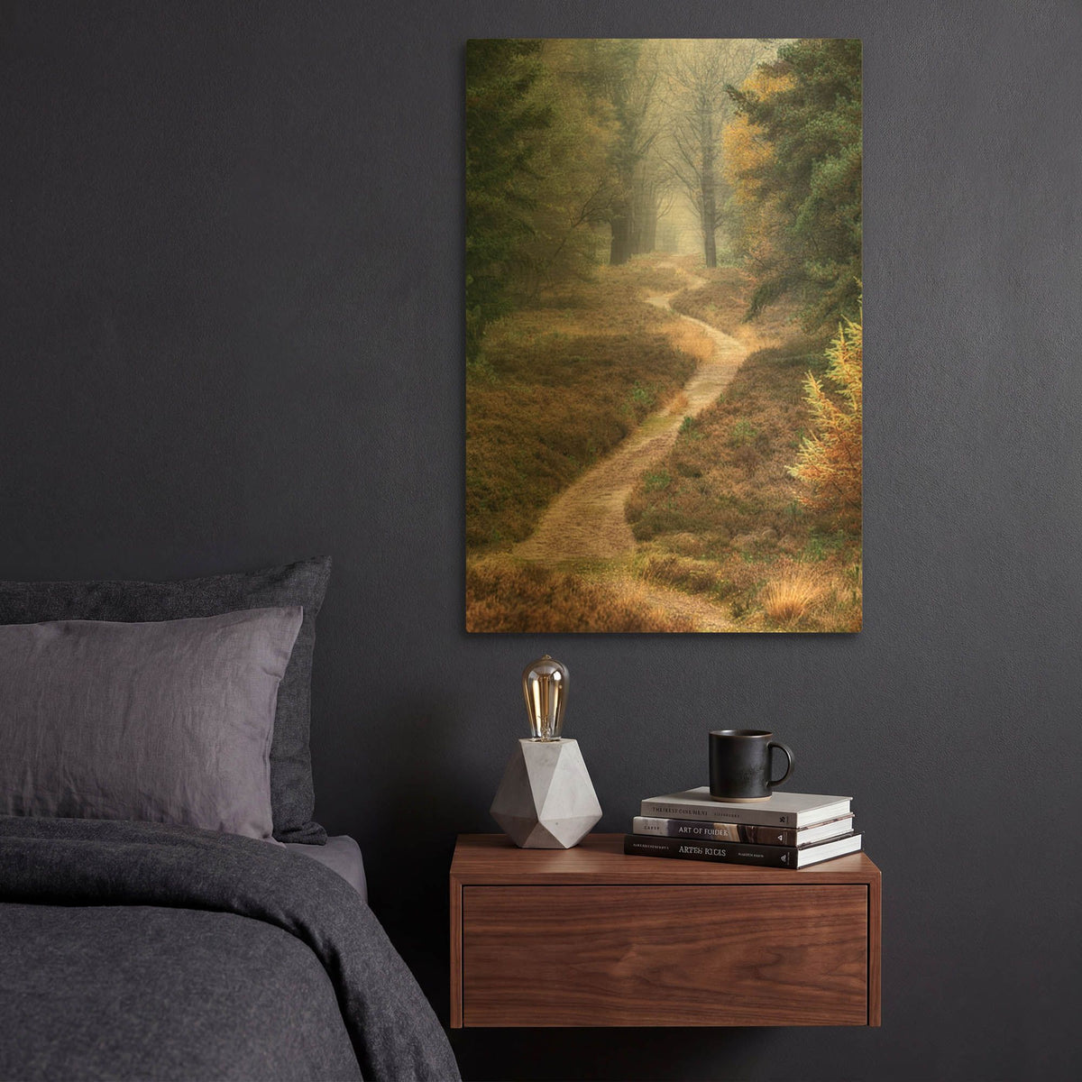 'Hiking Trail' By Cora Niele Gold Metal Wall Art