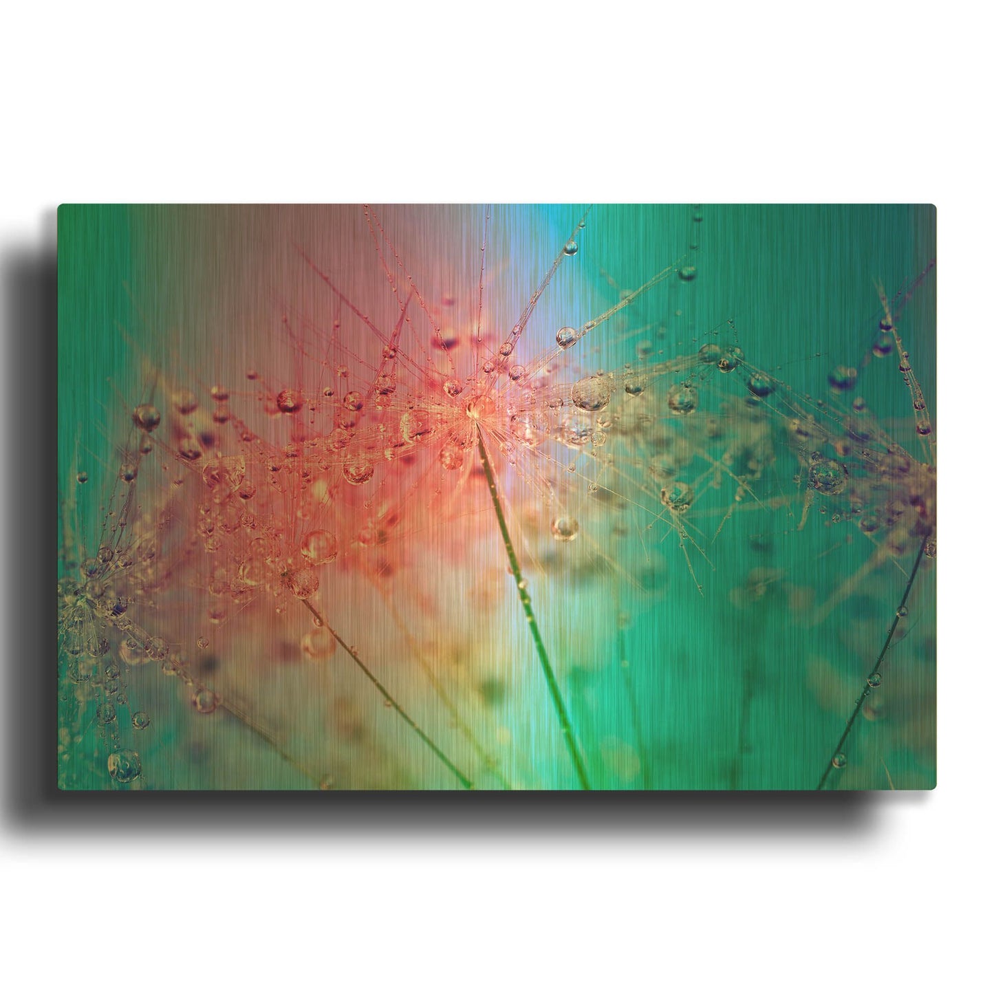 'Rainbow Droplets' By Cora Niele Gold Metal Wall Art