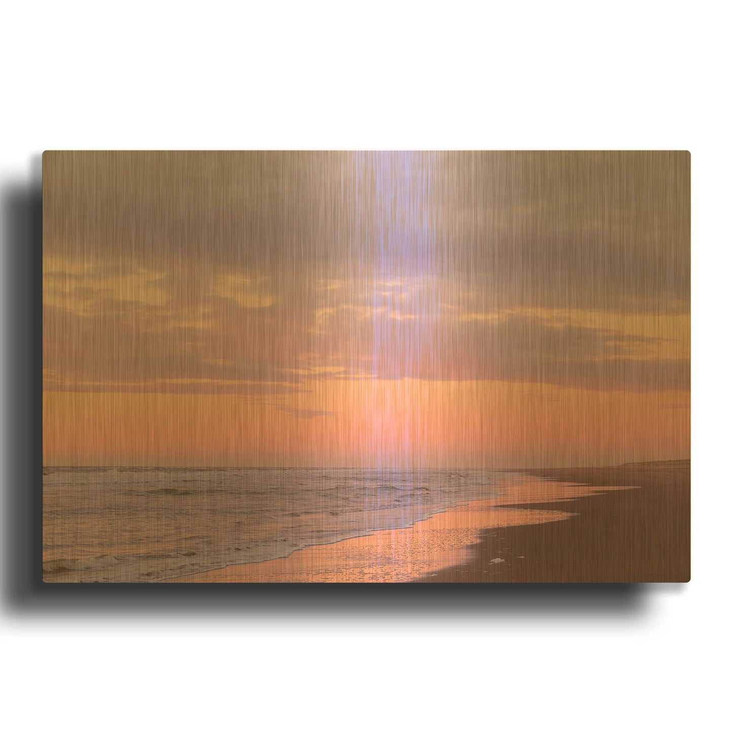 'After Sunset Beach' By Cora Niele Gold Metal Wall Art