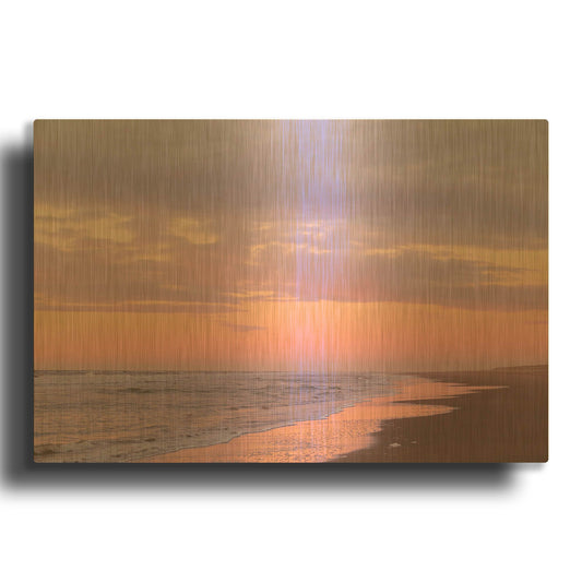 'After Sunset Beach' By Cora Niele Gold Metal Wall Art