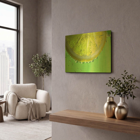 'Lemon Slice' By Dana Brett Munach Gold Metal Wall Art