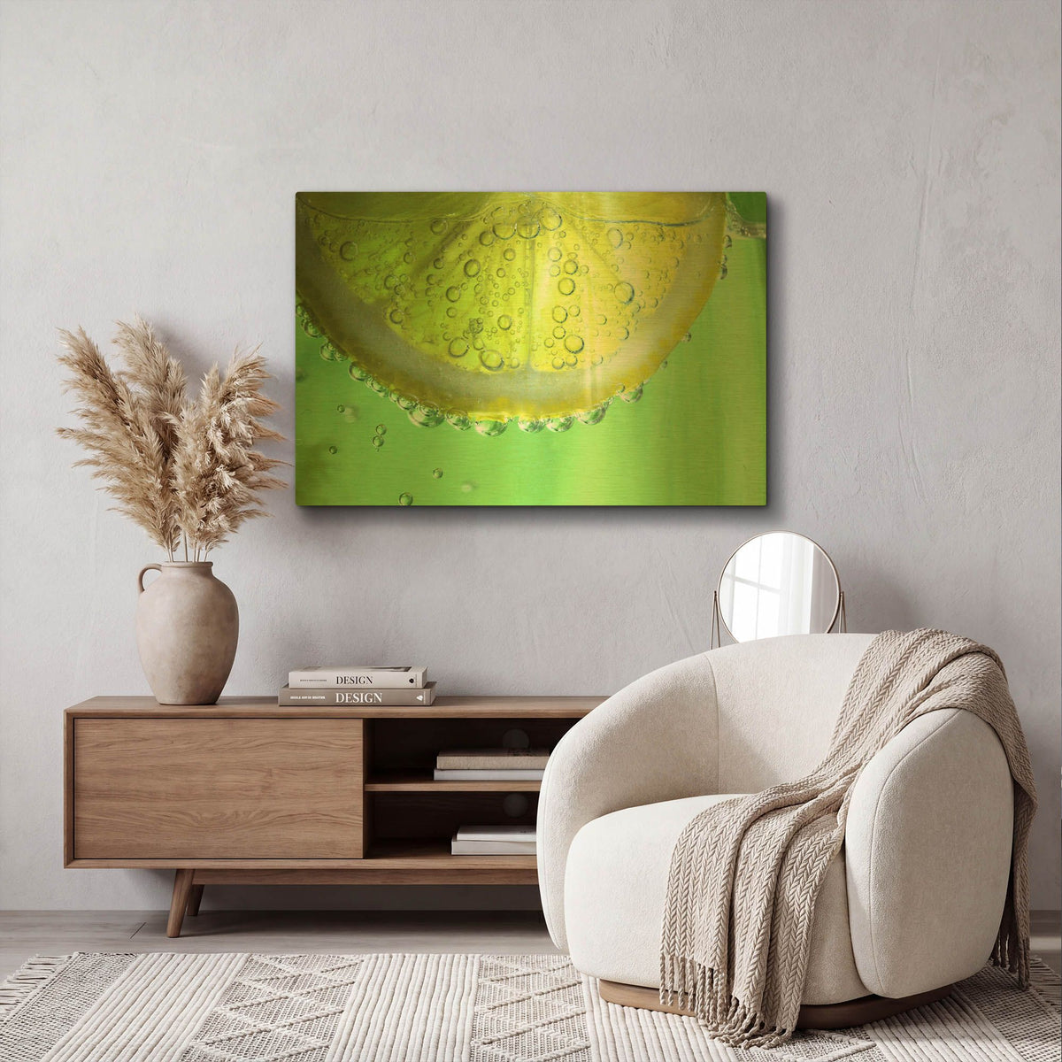 'Lemon Slice' By Dana Brett Munach Gold Metal Wall Art