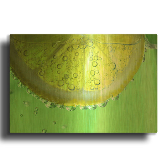 'Lemon Slice' By Dana Brett Munach Gold Metal Wall Art