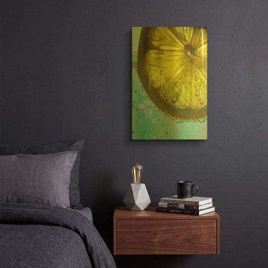 'Lemon Wheel' By Dana Brett Munach Gold Metal Wall Art