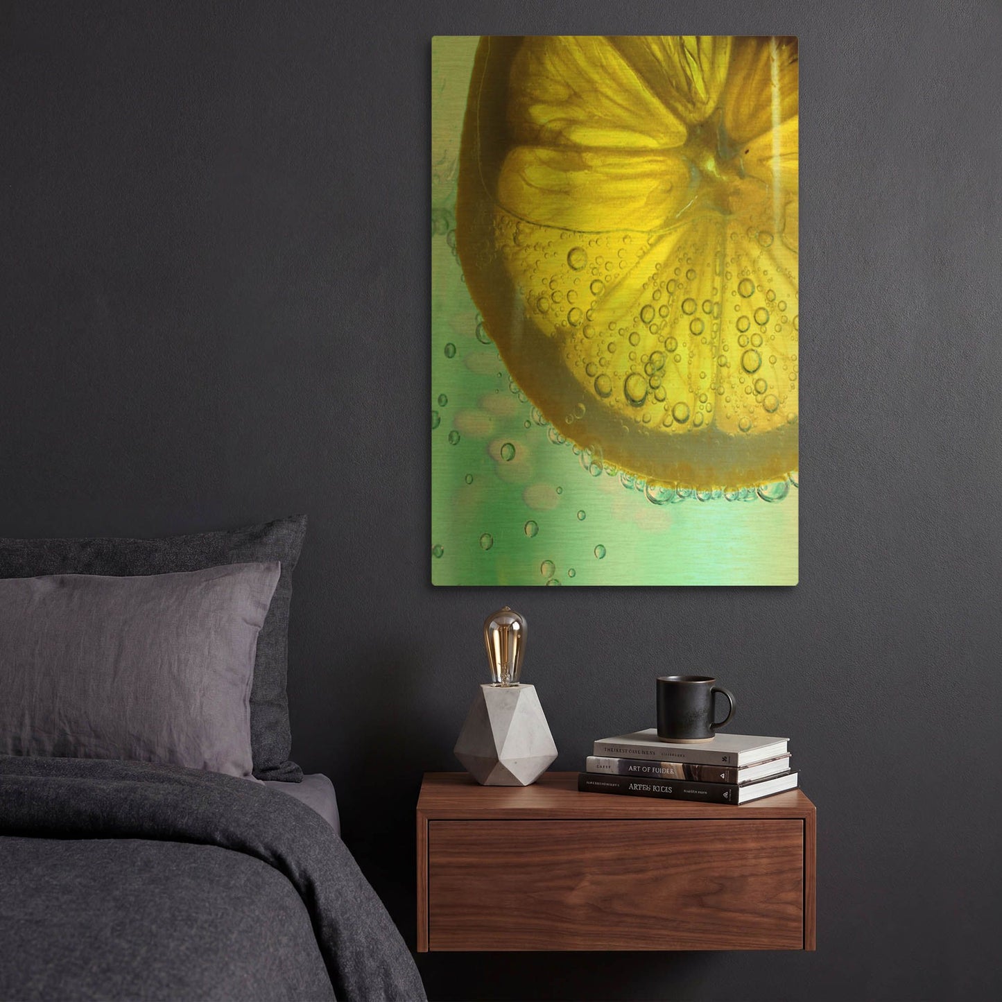'Lemon Wheel' By Dana Brett Munach Gold Metal Wall Art