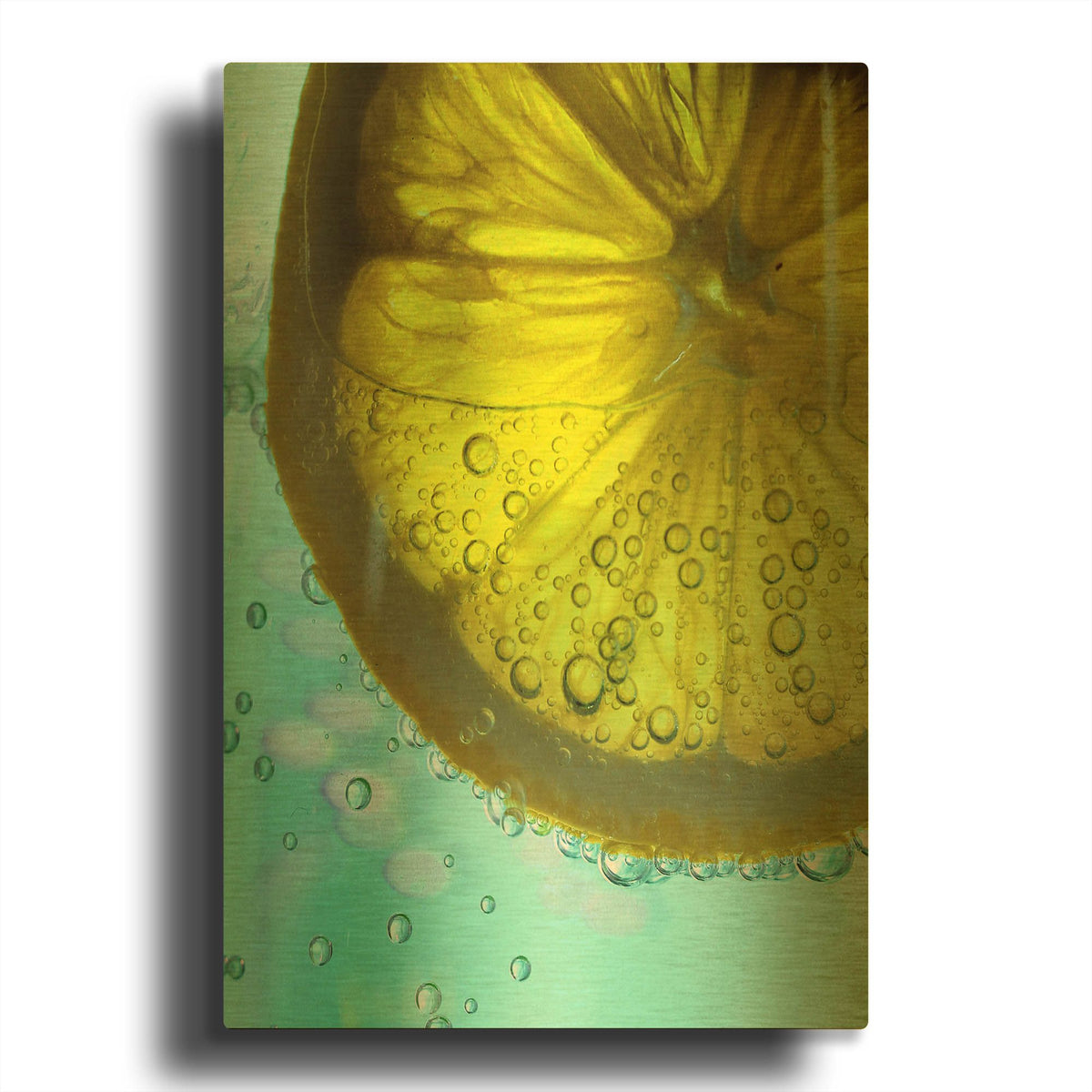 'Lemon Wheel' By Dana Brett Munach Gold Metal Wall Art