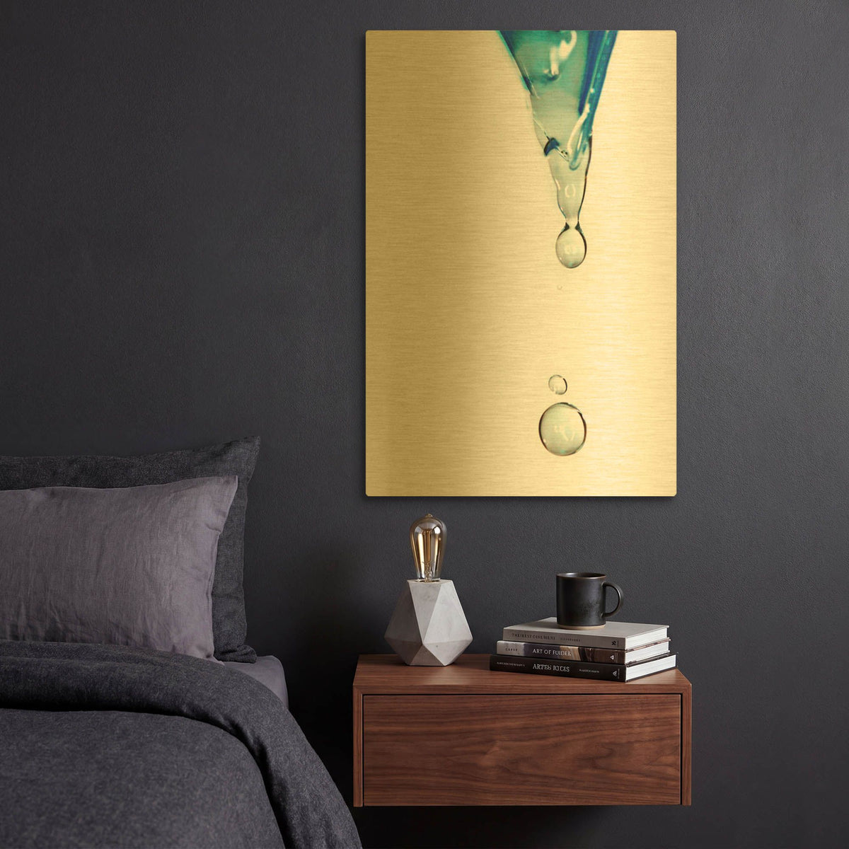 'Water' By Dana Brett Munach Gold Metal Wall Art