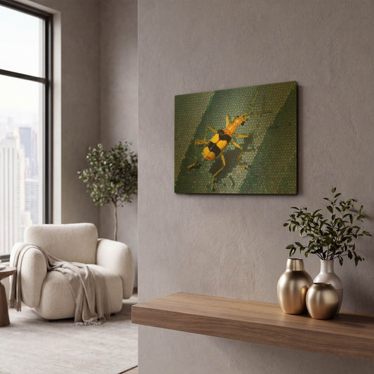 'Yellow Bug' By Dana Brett Munach Gold Metal Wall Art