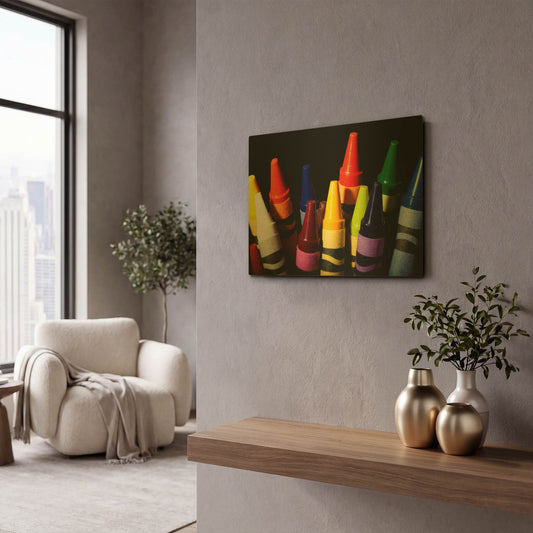 'Crayons' By Dana Brett Munach Gold Metal Wall Art