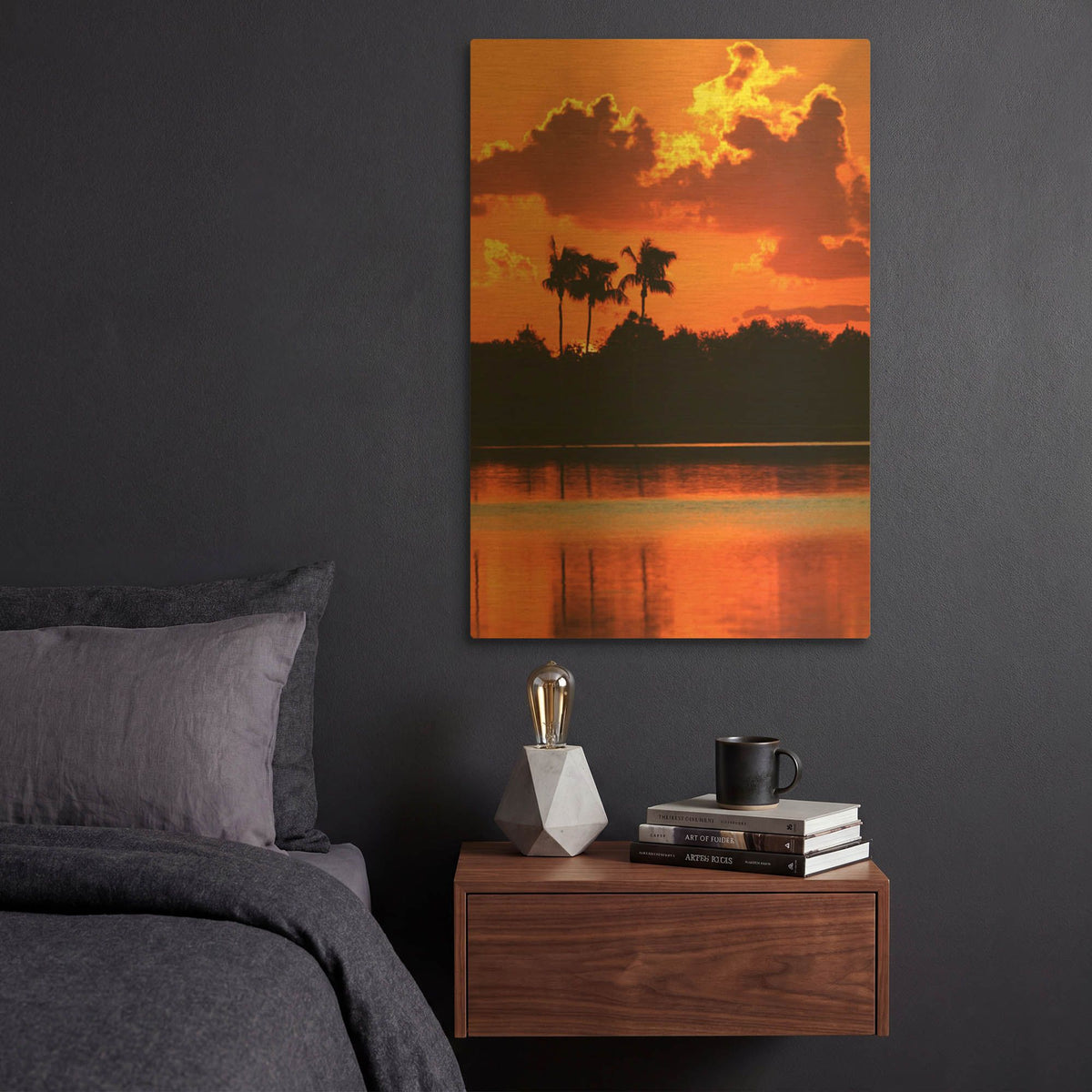'Red Sky At Night' By Dana Brett Munach Gold Metal Wall Art