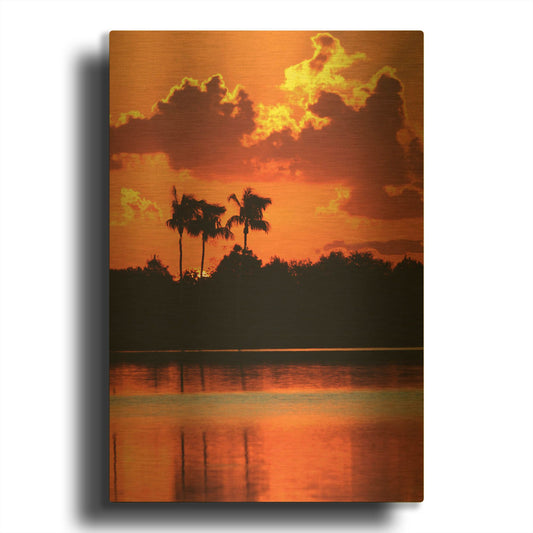 'Red Sky At Night' By Dana Brett Munach Gold Metal Wall Art