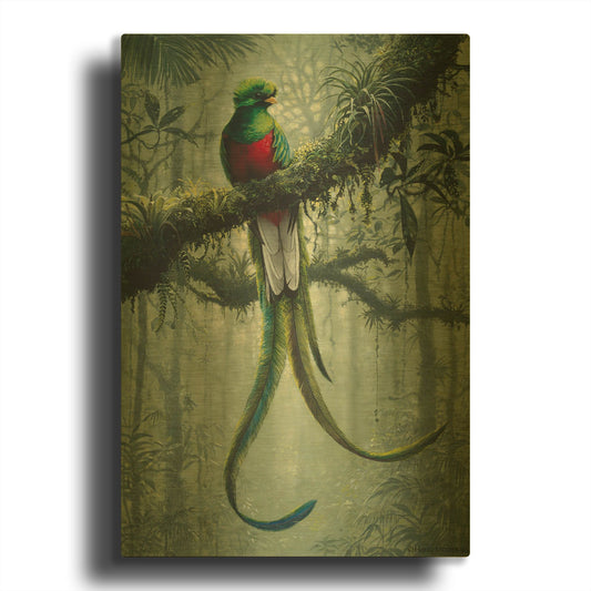 'Resplendent Quetzal 2' By Harro Maass Gold Metal Wall Art