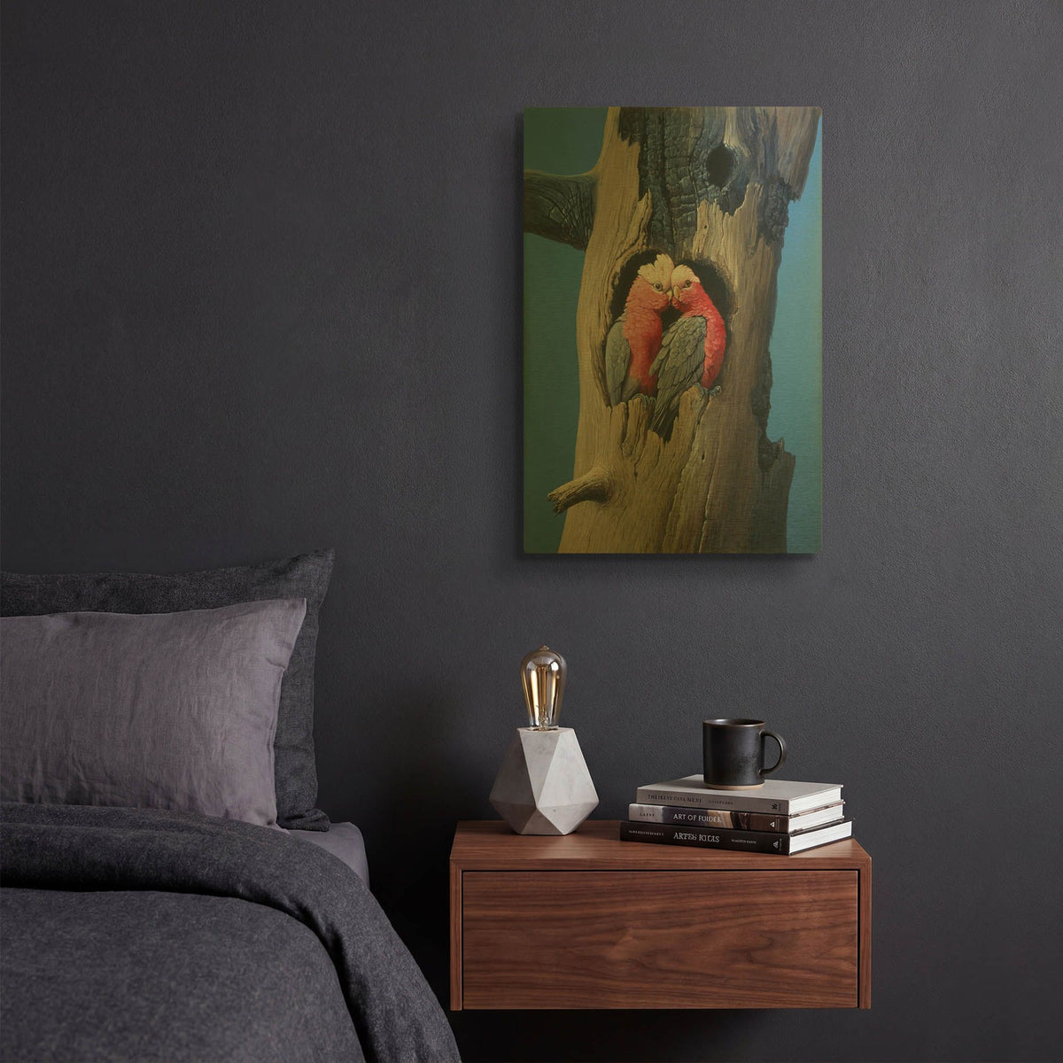 'Rosa Kakadu' By Harro Maass Gold Metal Wall Art