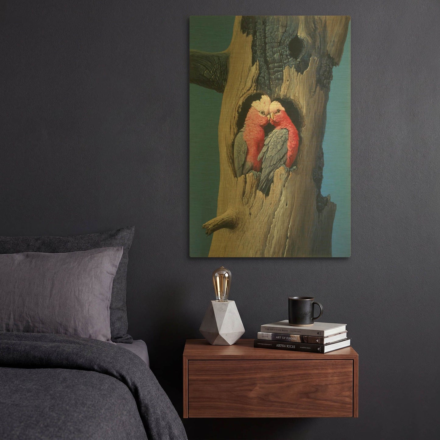 'Rosa Kakadu' By Harro Maass Gold Metal Wall Art