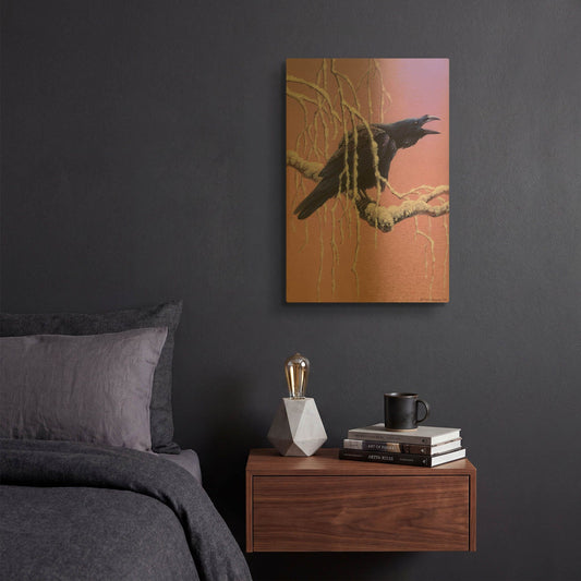'Raven' By Harro Maass Gold Metal Wall Art