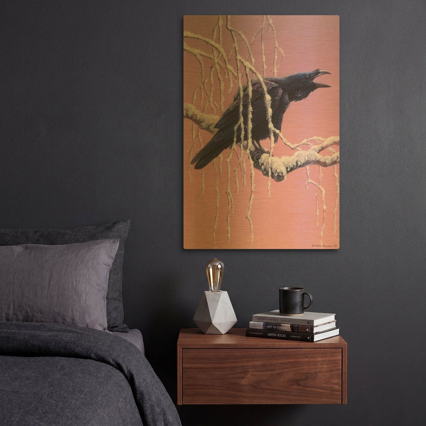'Raven' By Harro Maass Gold Metal Wall Art