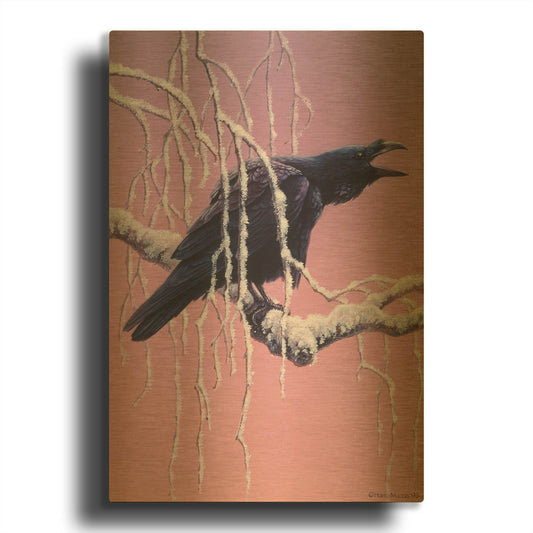 'Raven' By Harro Maass Gold Metal Wall Art