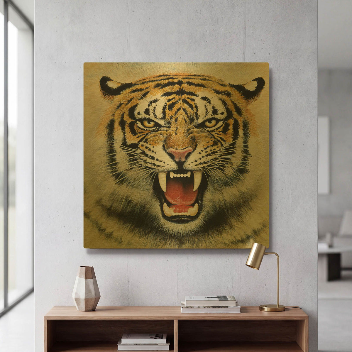 'Tiger' By Harro Maass Gold Metal Wall Art