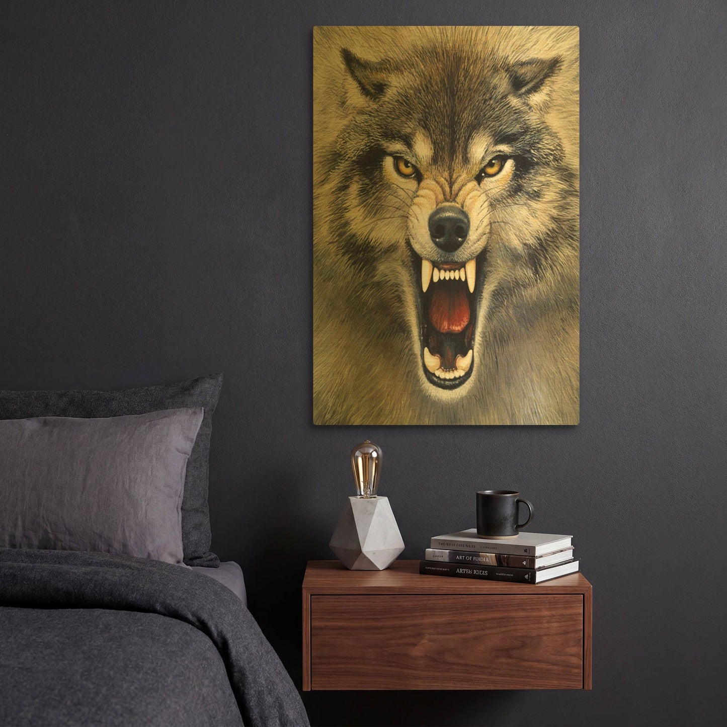 'Wolf' By Harro Maass Gold Metal Wall Art