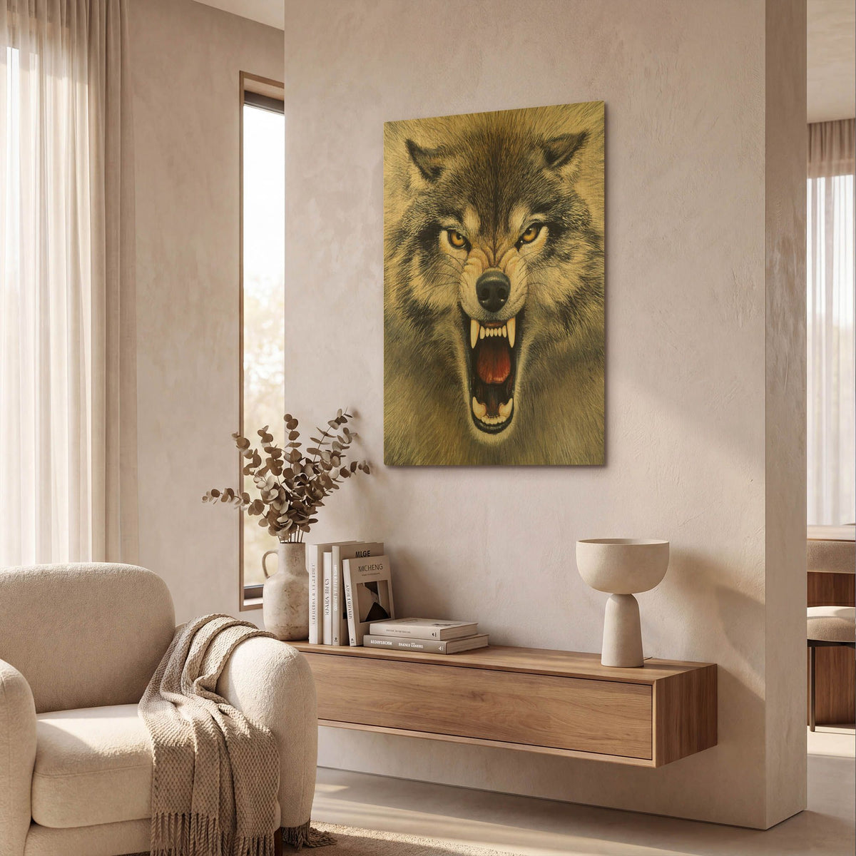 'Wolf' By Harro Maass Gold Metal Wall Art