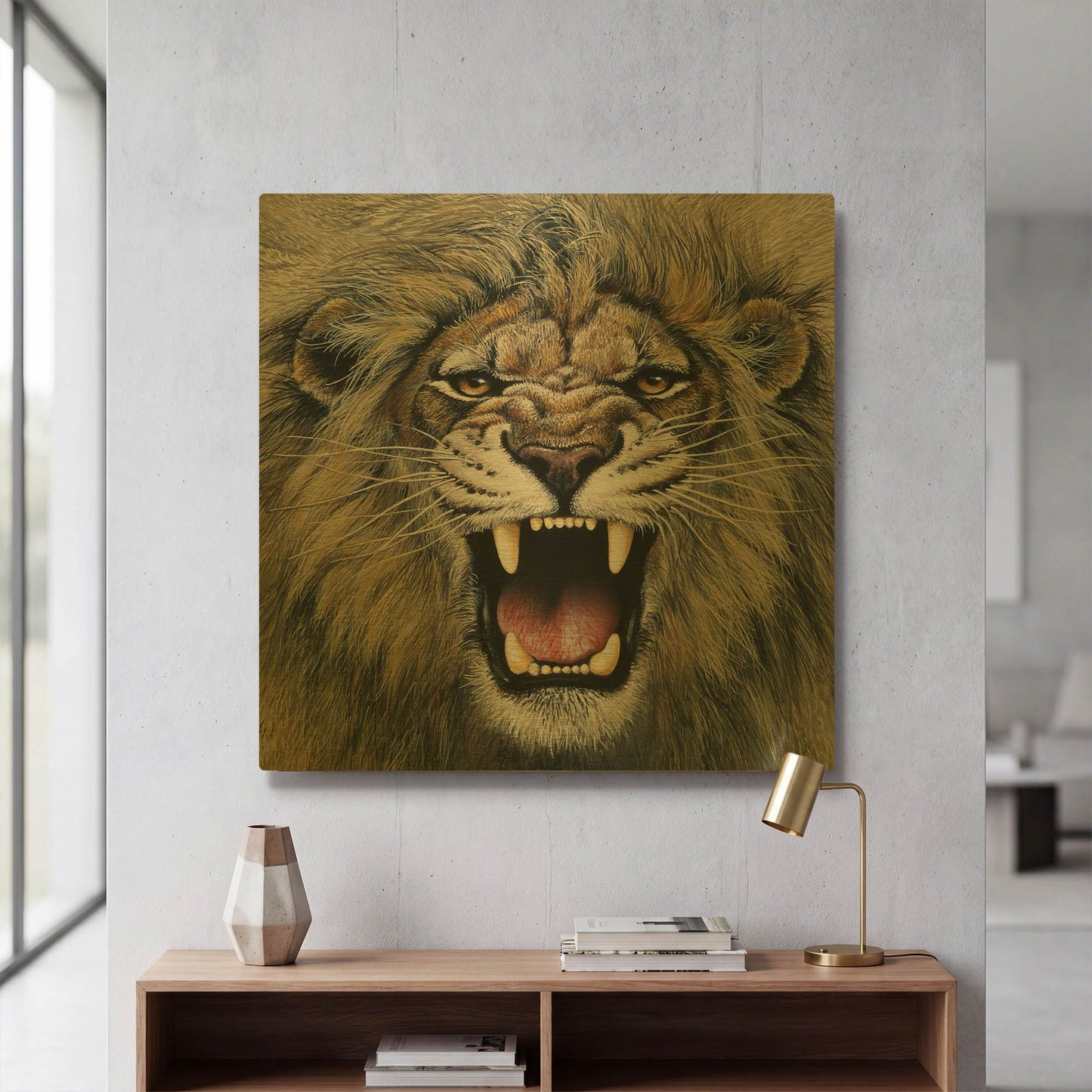 'Lion' By Harro Maass Gold Metal Wall Art