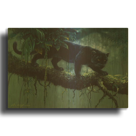 'Black Jaguar' By Harro Maass Gold Metal Wall Art