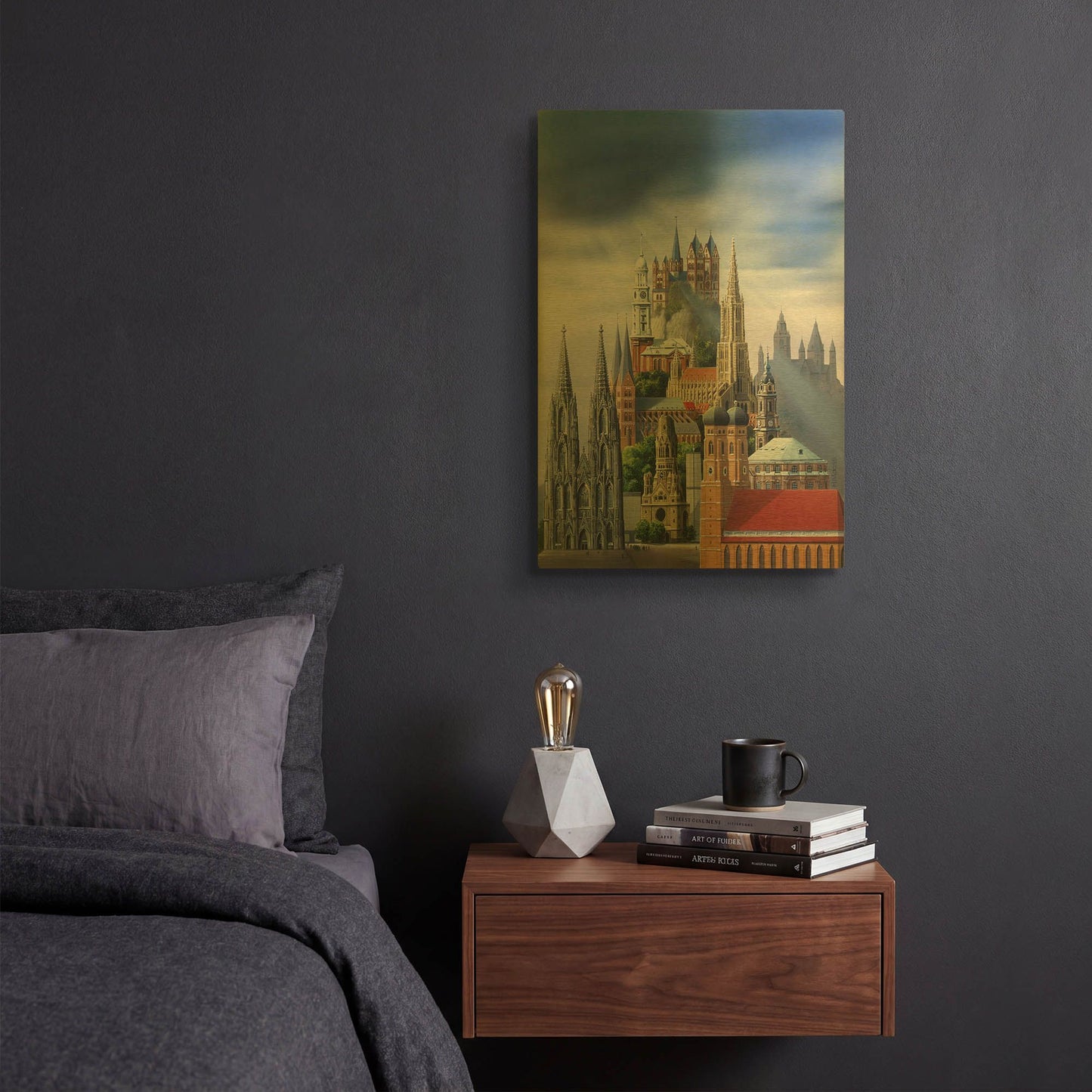 'German Cathedrals' By Harro Maass Gold Metal Wall Art