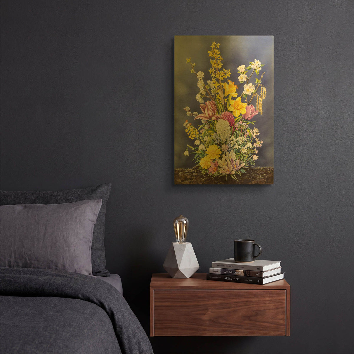 'Spring Flowers' By Harro Maass Gold Metal Wall Art