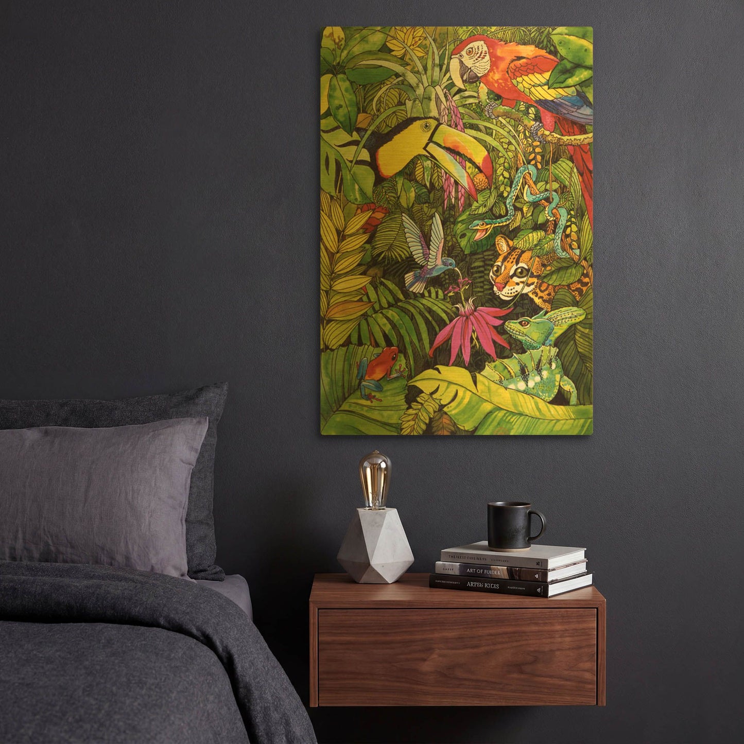 'Tropical Scenery' By Harro Maass Gold Metal Wall Art