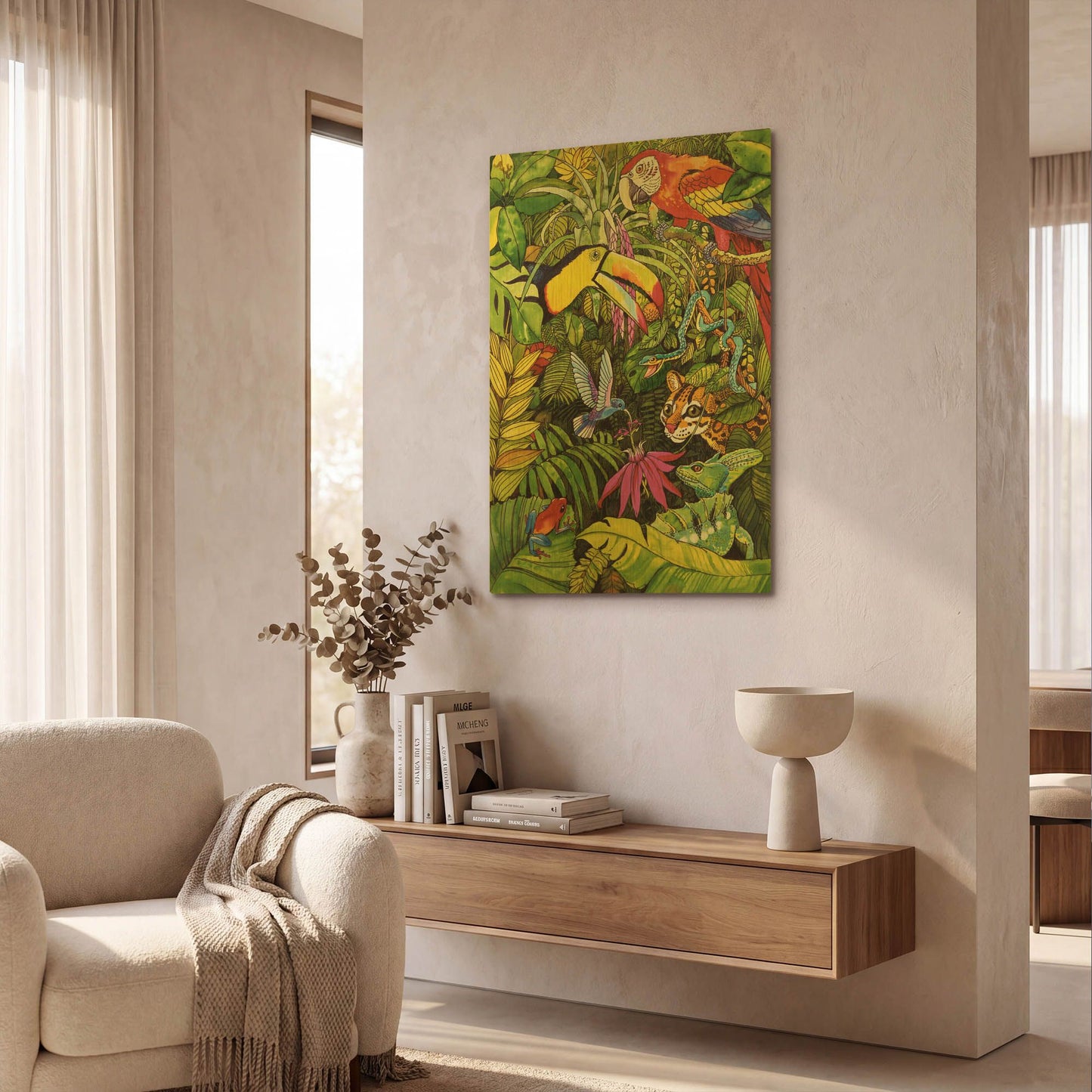 'Tropical Scenery' By Harro Maass Gold Metal Wall Art