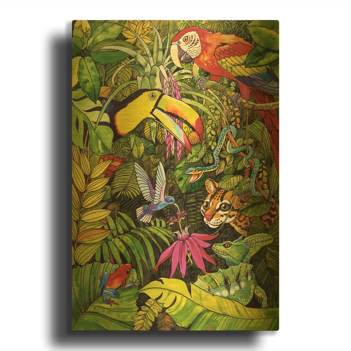 'Tropical Scenery' By Harro Maass Gold Metal Wall Art