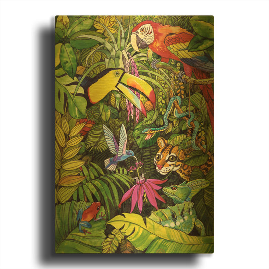 'Tropical Scenery' By Harro Maass Gold Metal Wall Art