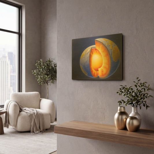 'The Earth' By Harro Maass Gold Metal Wall Art