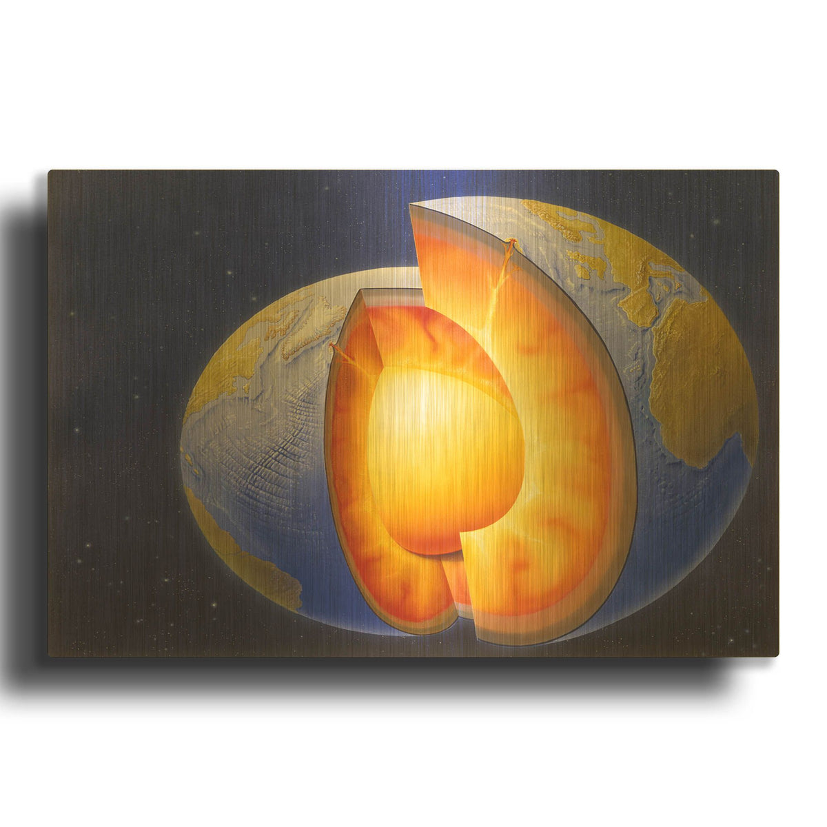 'The Earth' By Harro Maass Gold Metal Wall Art