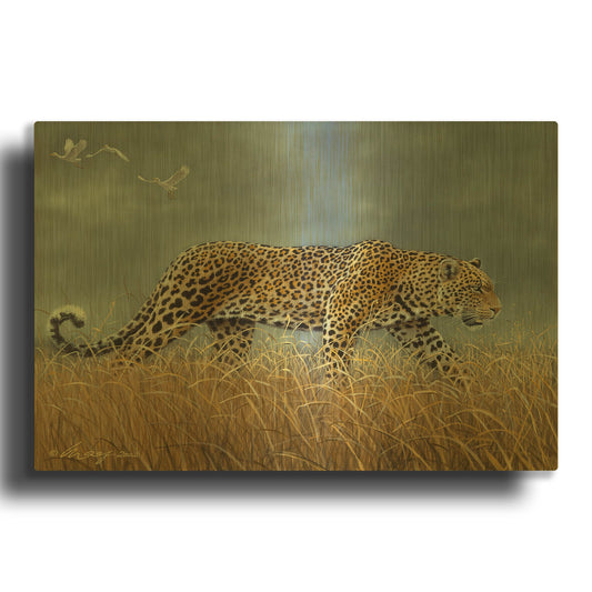 'Leopard 2' By Harro Maass Gold Metal Wall Art