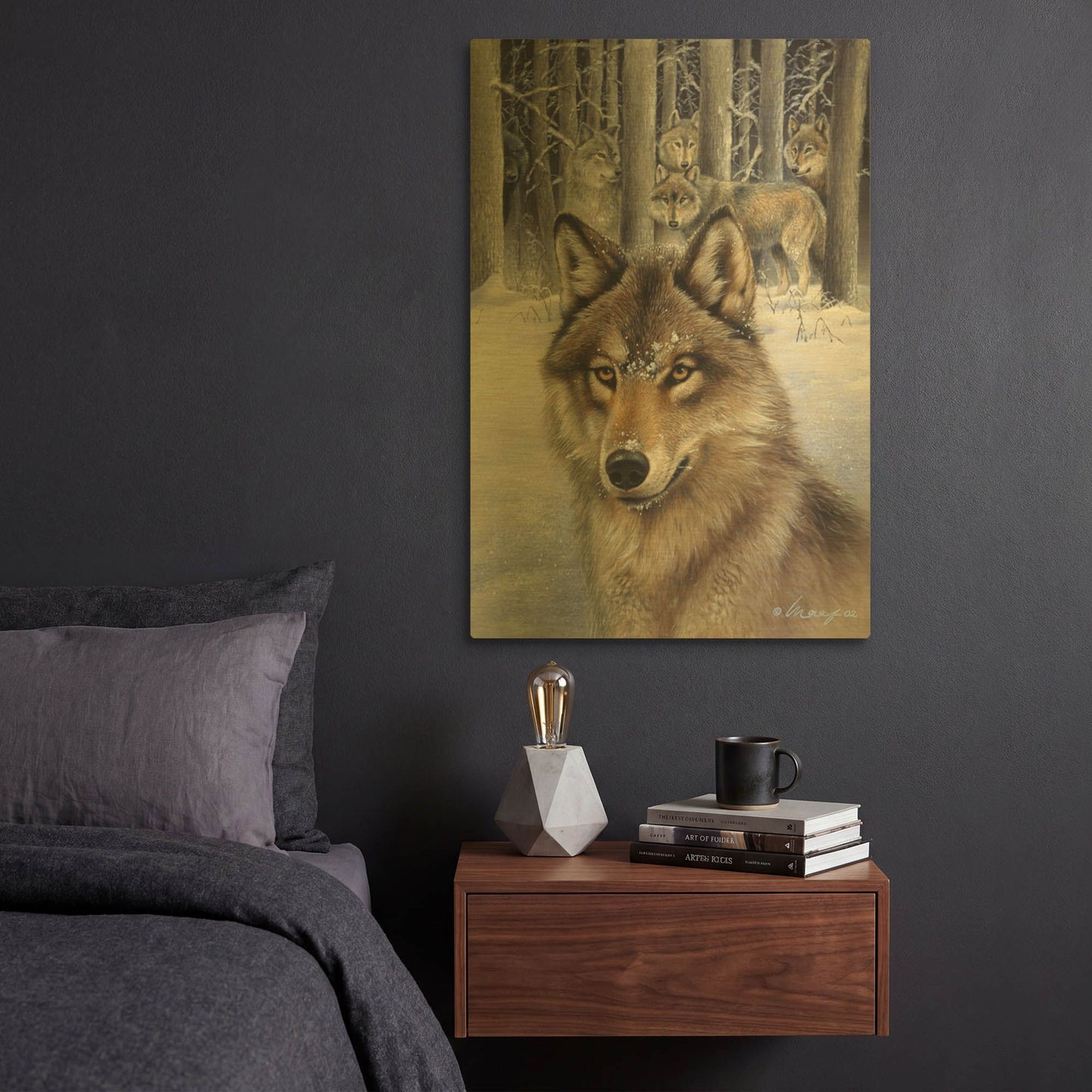 'Wolfpack' By Harro Maass Gold Metal Wall Art