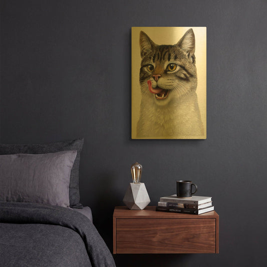 'Cat' By Harro Maass Gold Metal Wall Art