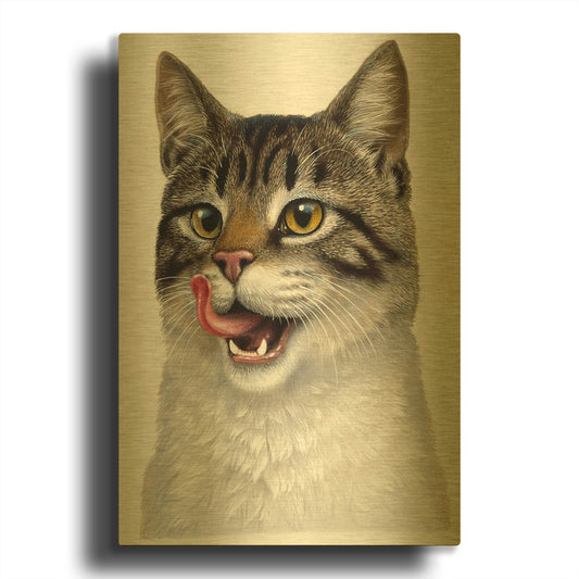 'Cat' By Harro Maass Gold Metal Wall Art